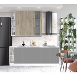 Bucatarie modulara Modern Dolce Vita Vitrina 3 H110 sus 1.4m/jos 2.2m Thumb