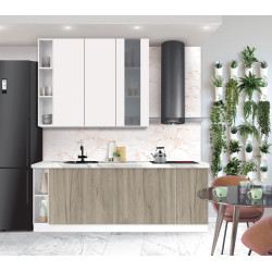 Bucatarie modulara Modern Dolce Vita Vitrina 3 H110 sus 1.4m/jos 2.2m Thumb