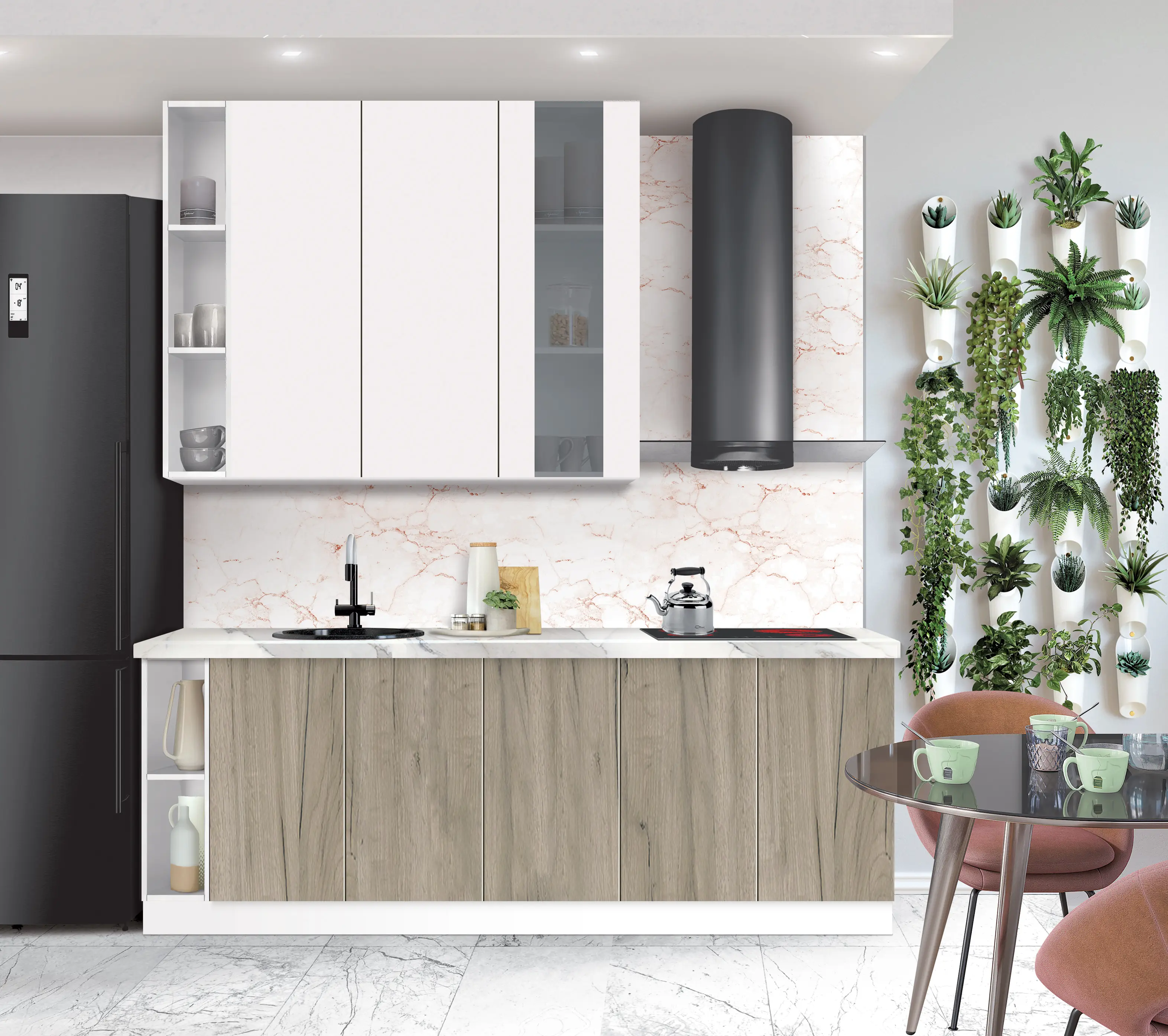 Bucatarie modulara Modern Dolce Vita Vitrina 3 H110 sus 1.4m/jos 2.2m - 8