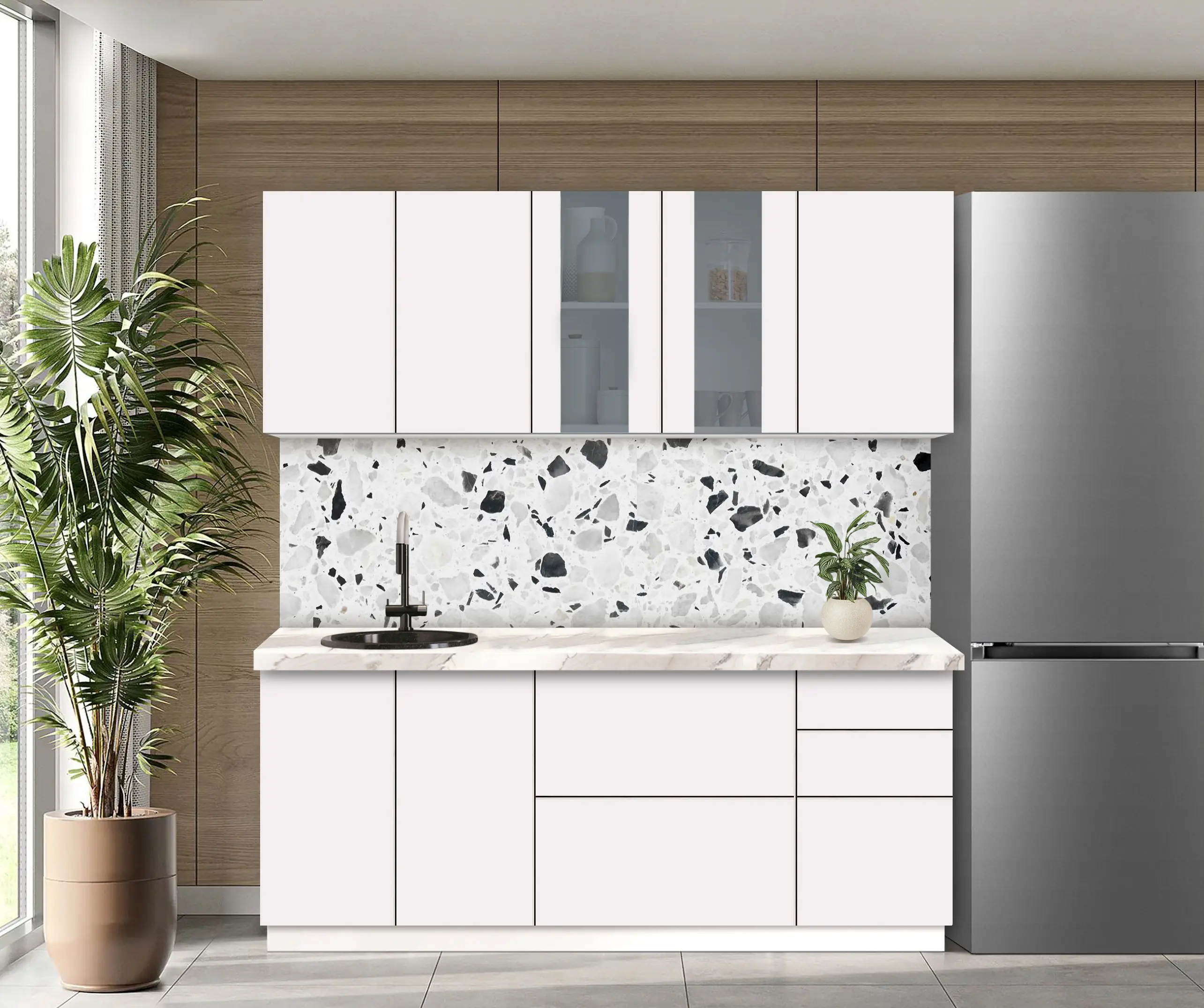 Модульная кухня Modern Dolce Vita Витрина 3 H68 2.0m - 11