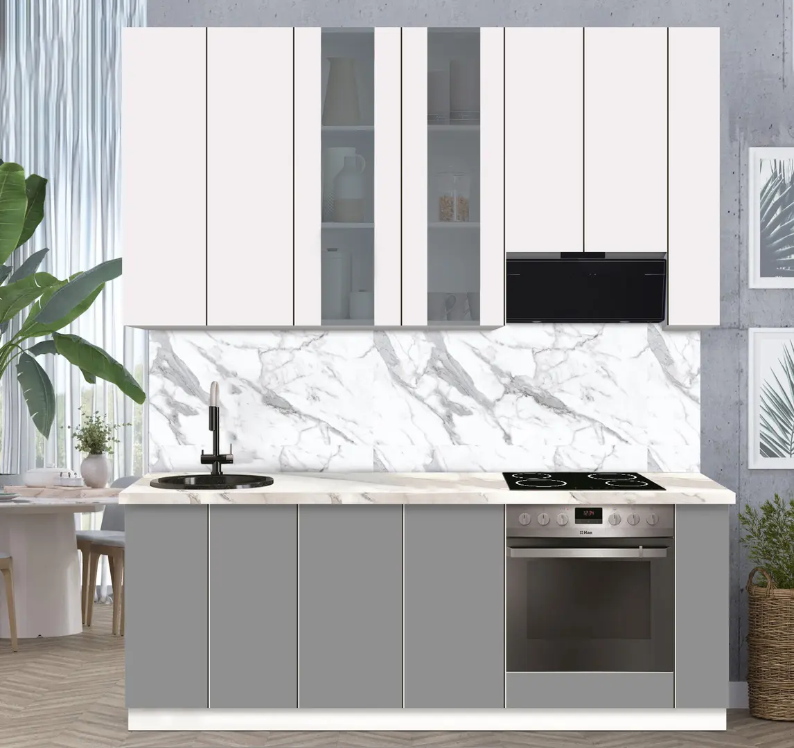 Bucatarie modulara Modern Dolce Vita Vitrina 4 H110 2.2m - 8