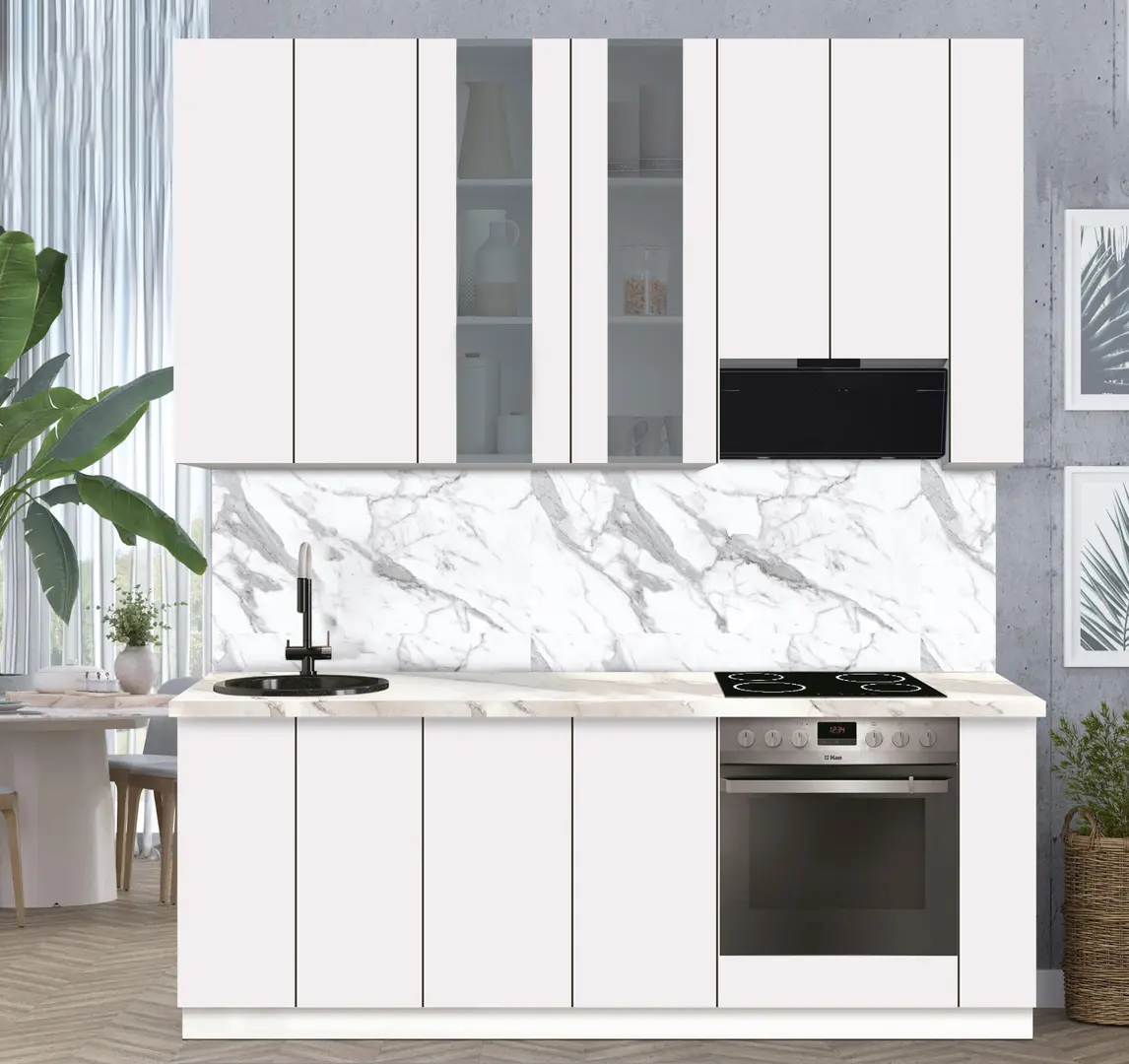 Bucatarie modulara Modern Dolce Vita Vitrina 4 H110 2.2m - 10