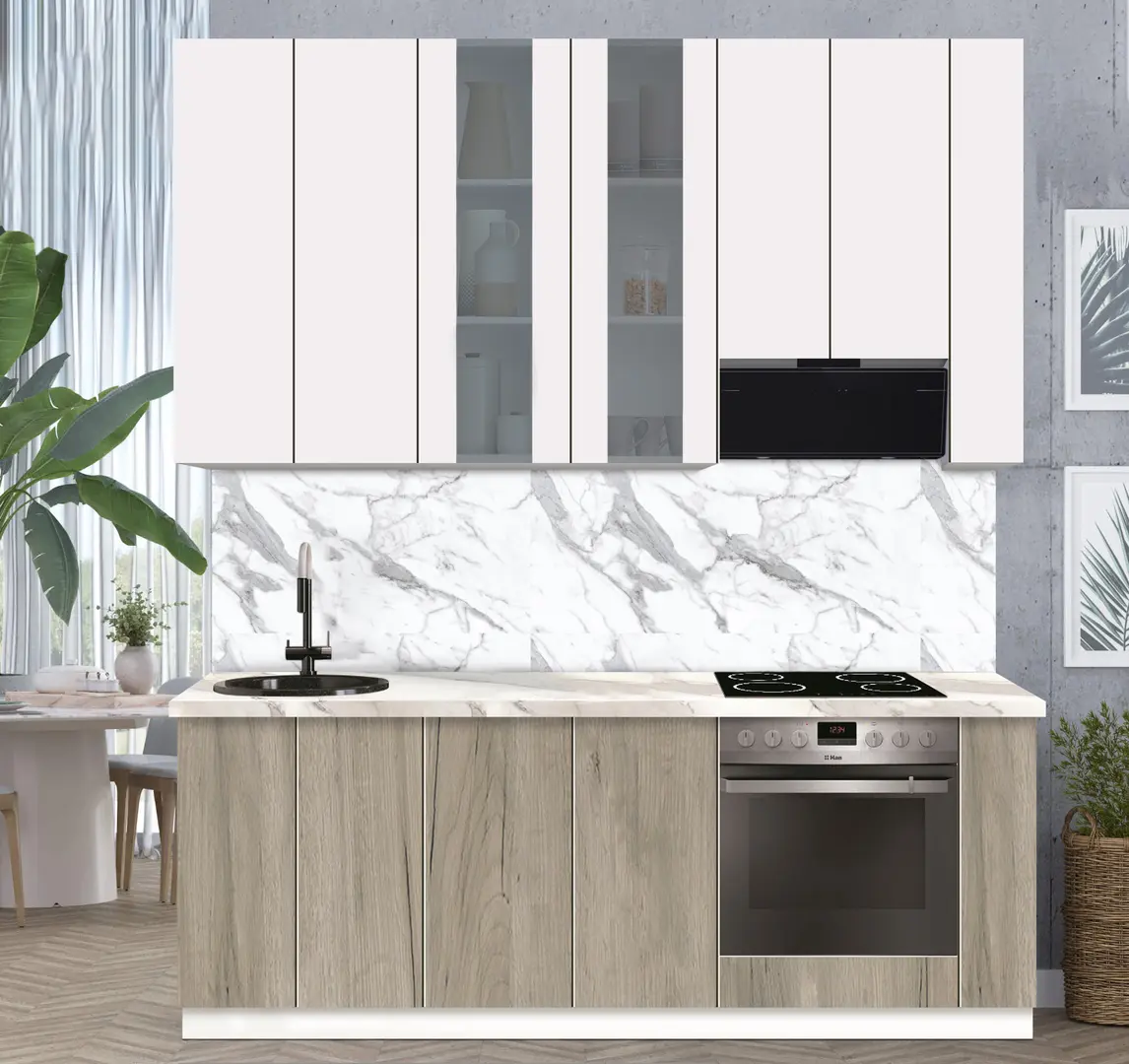 Bucatarie modulara Modern Dolce Vita Vitrina 4 H110 2.2m