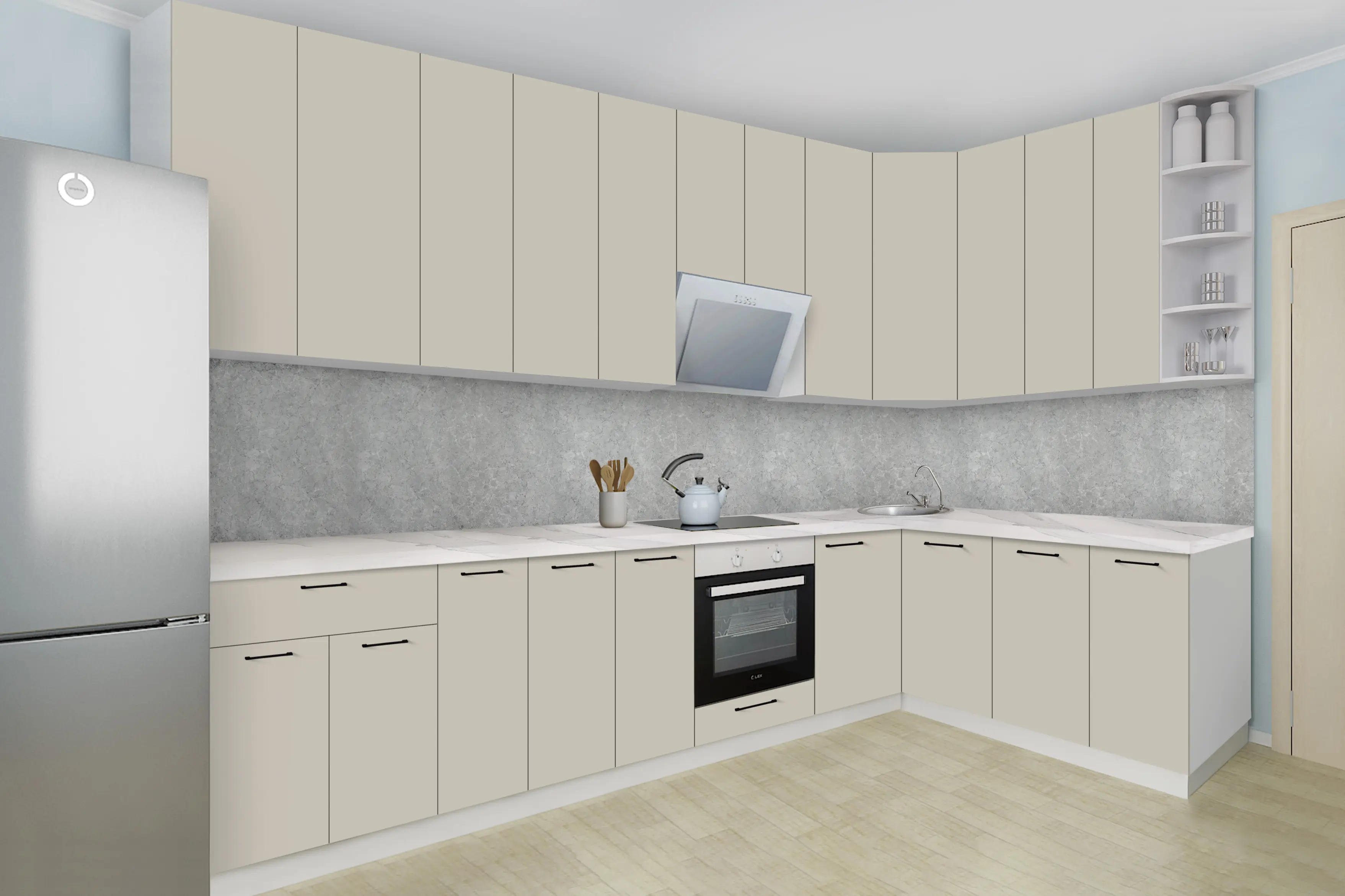 Модульная угловая кухня Modern Bono H110 3.2x1.8м