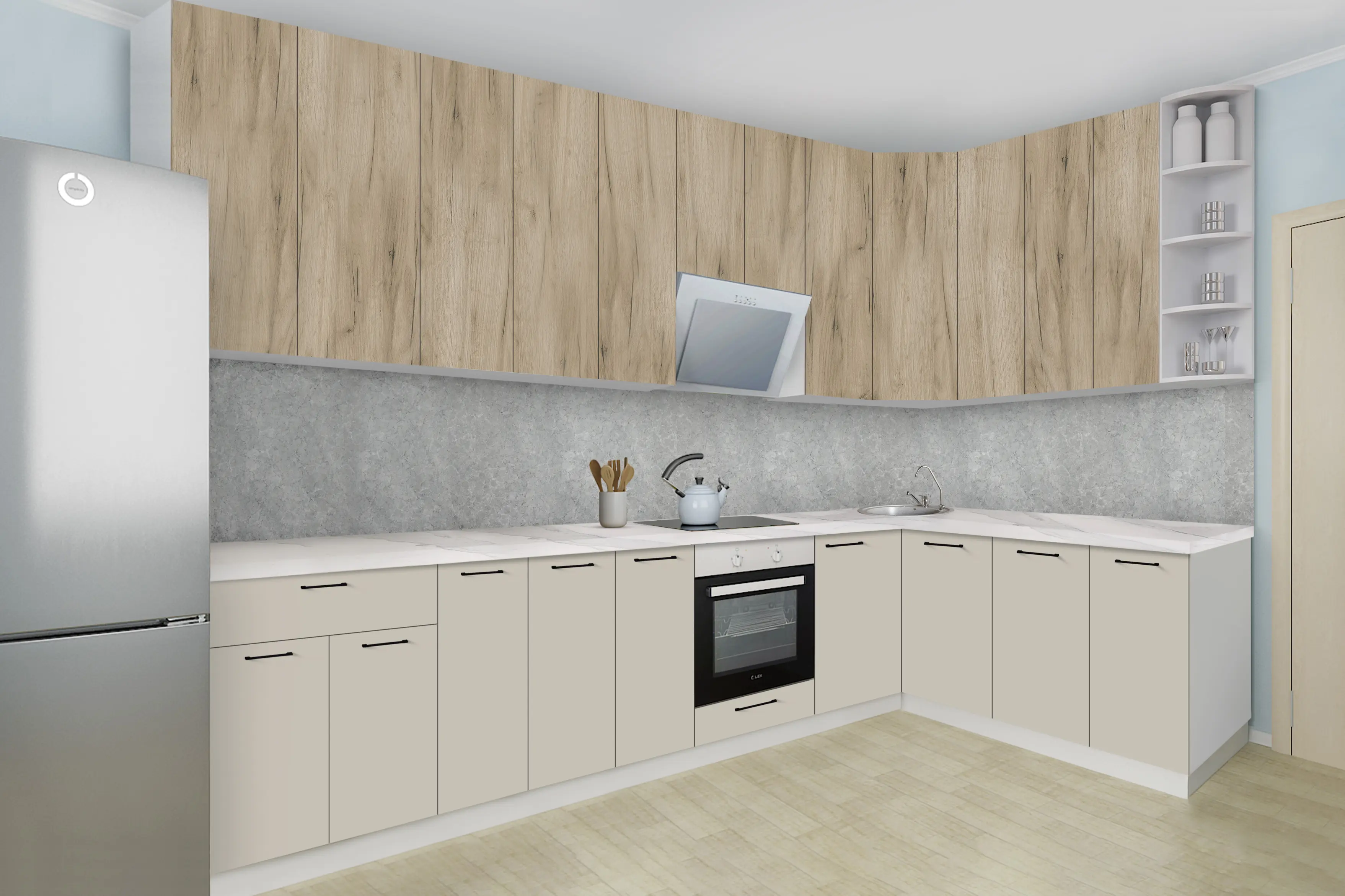 Модульная угловая кухня Modern Bono H110 3.2x1.8м