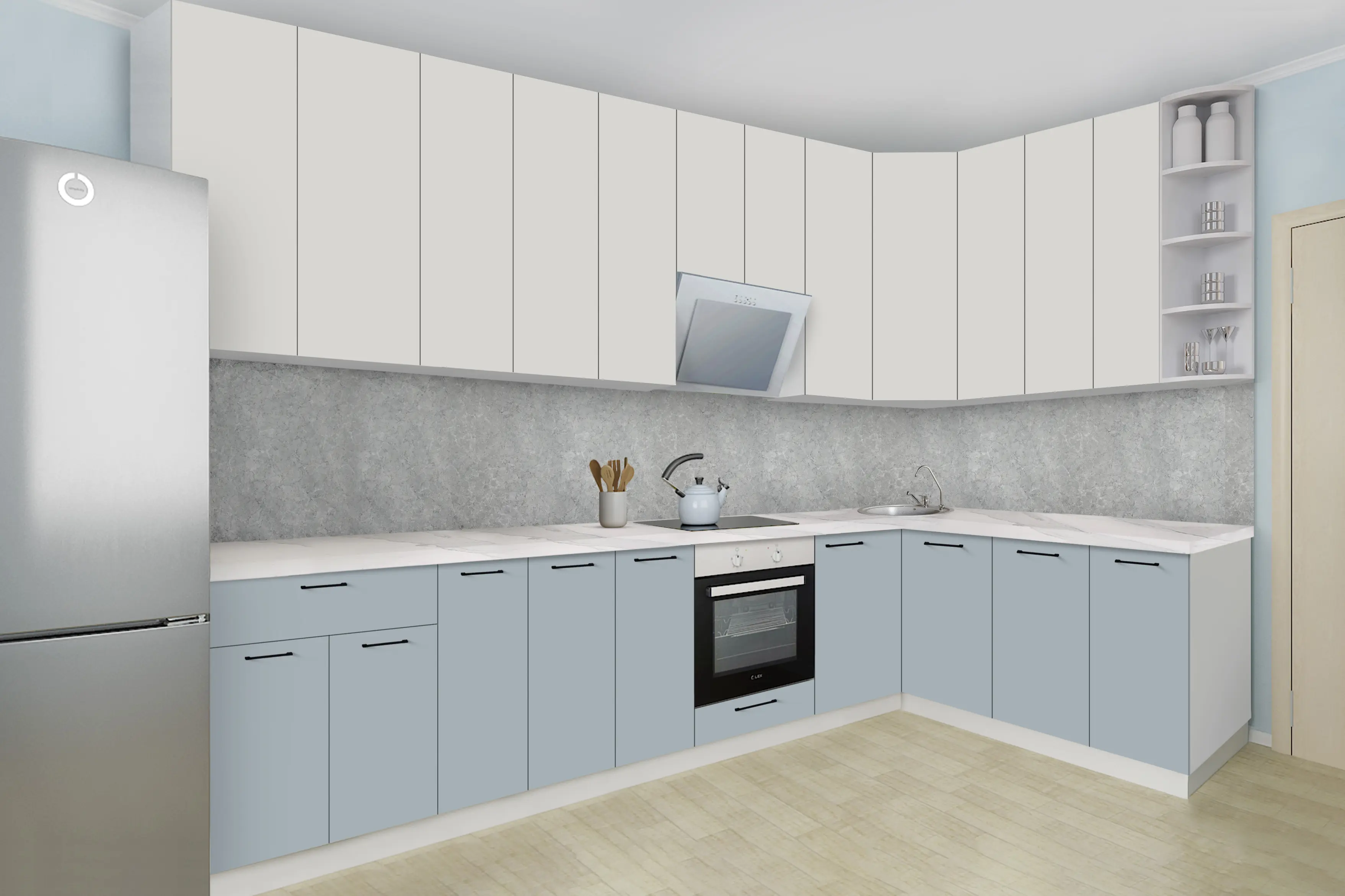 Модульная угловая кухня Modern Bono H110 3.2x1.8м