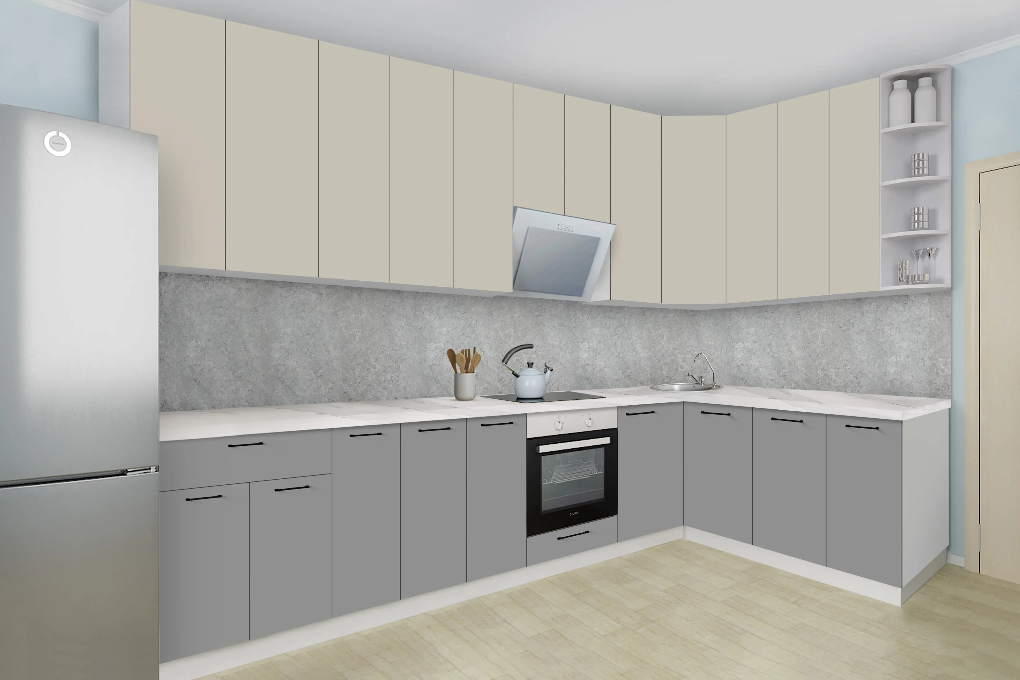 Модульная угловая кухня Modern Bono H110 3.2x1.8м