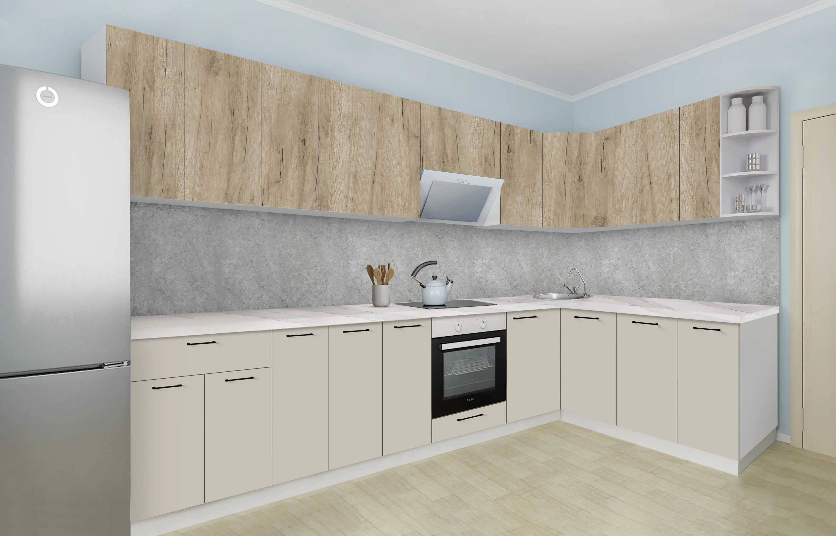 Bucatarie modulara Modern Bono H68 3.2x1.8m