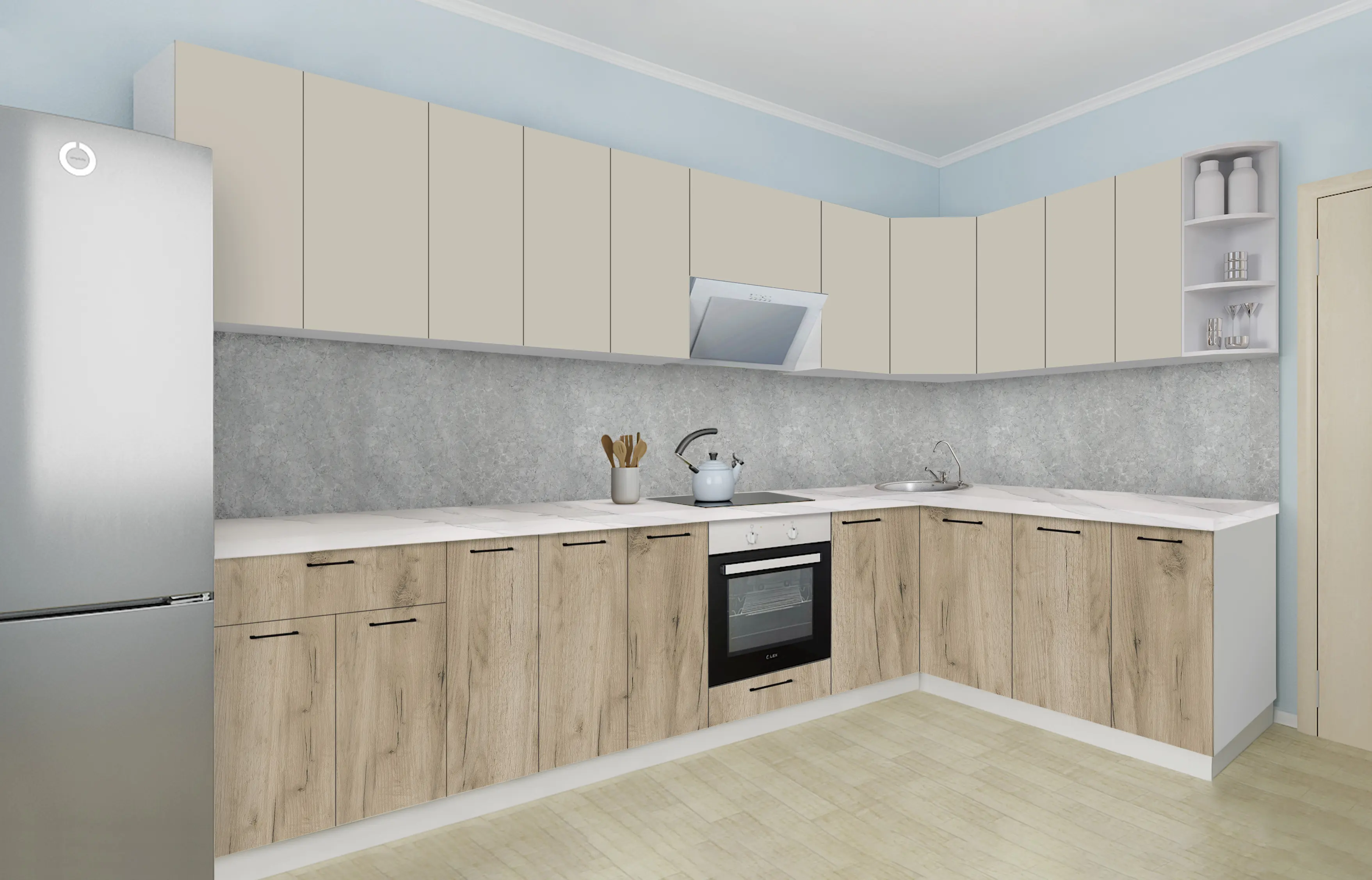 Bucatarie modulara Modern Bono H68 3.2x1.8m