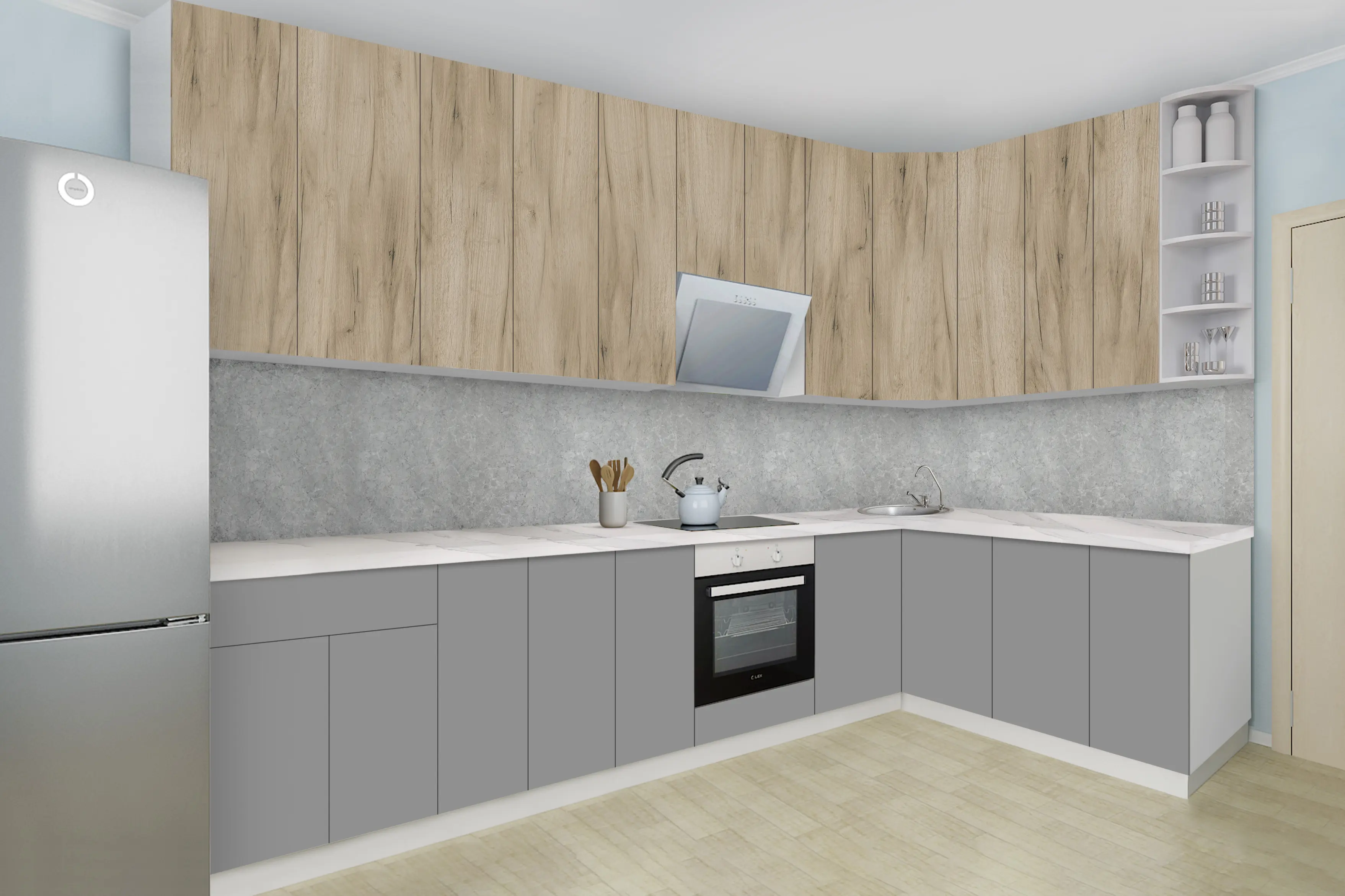 Bucatarie modulara de colt Modern Dolce Vita 1 H110 3.2x1.8m