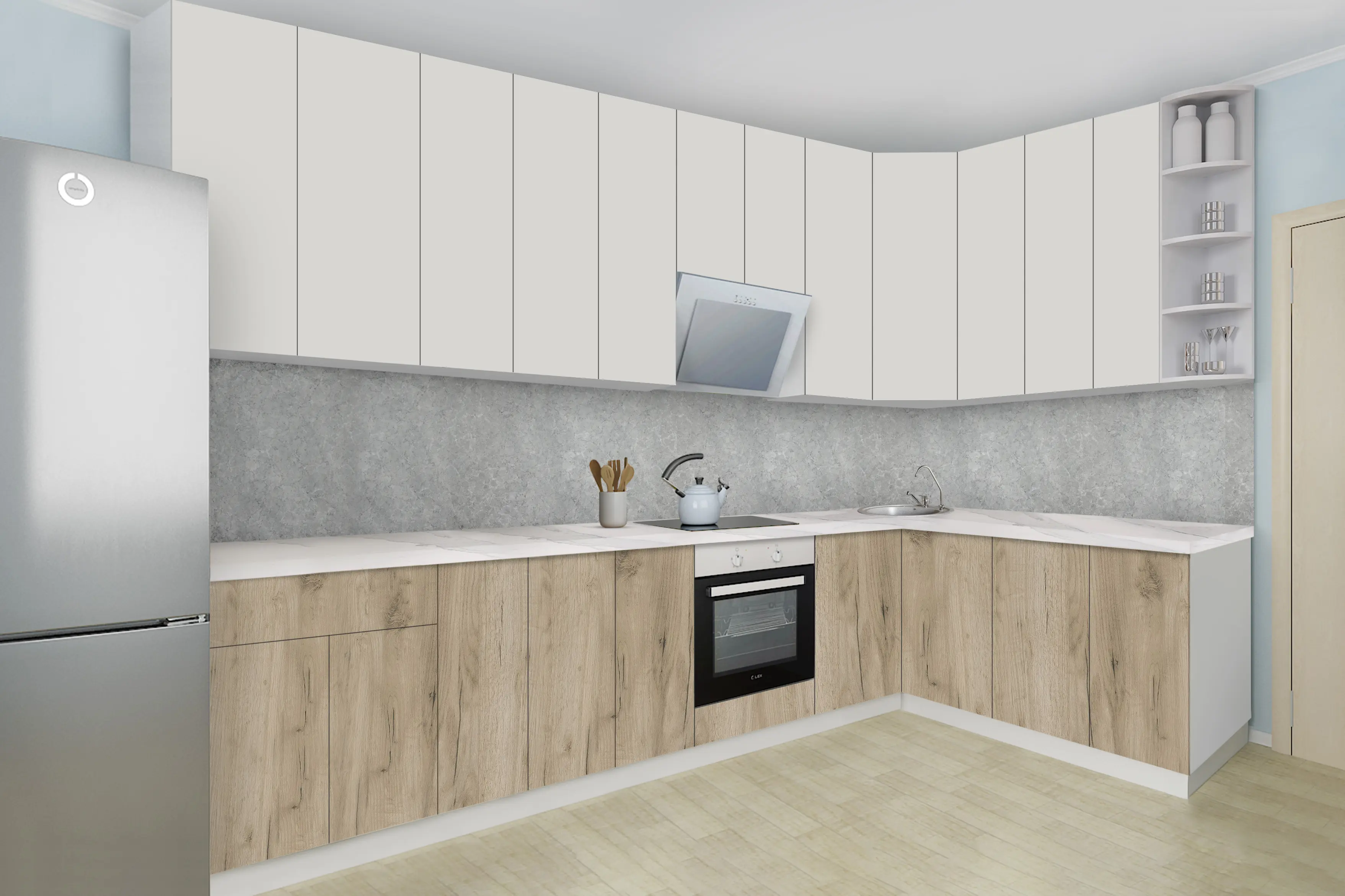 Bucatarie modulara de colt Modern Dolce Vita 1 H110 3.2x1.8m