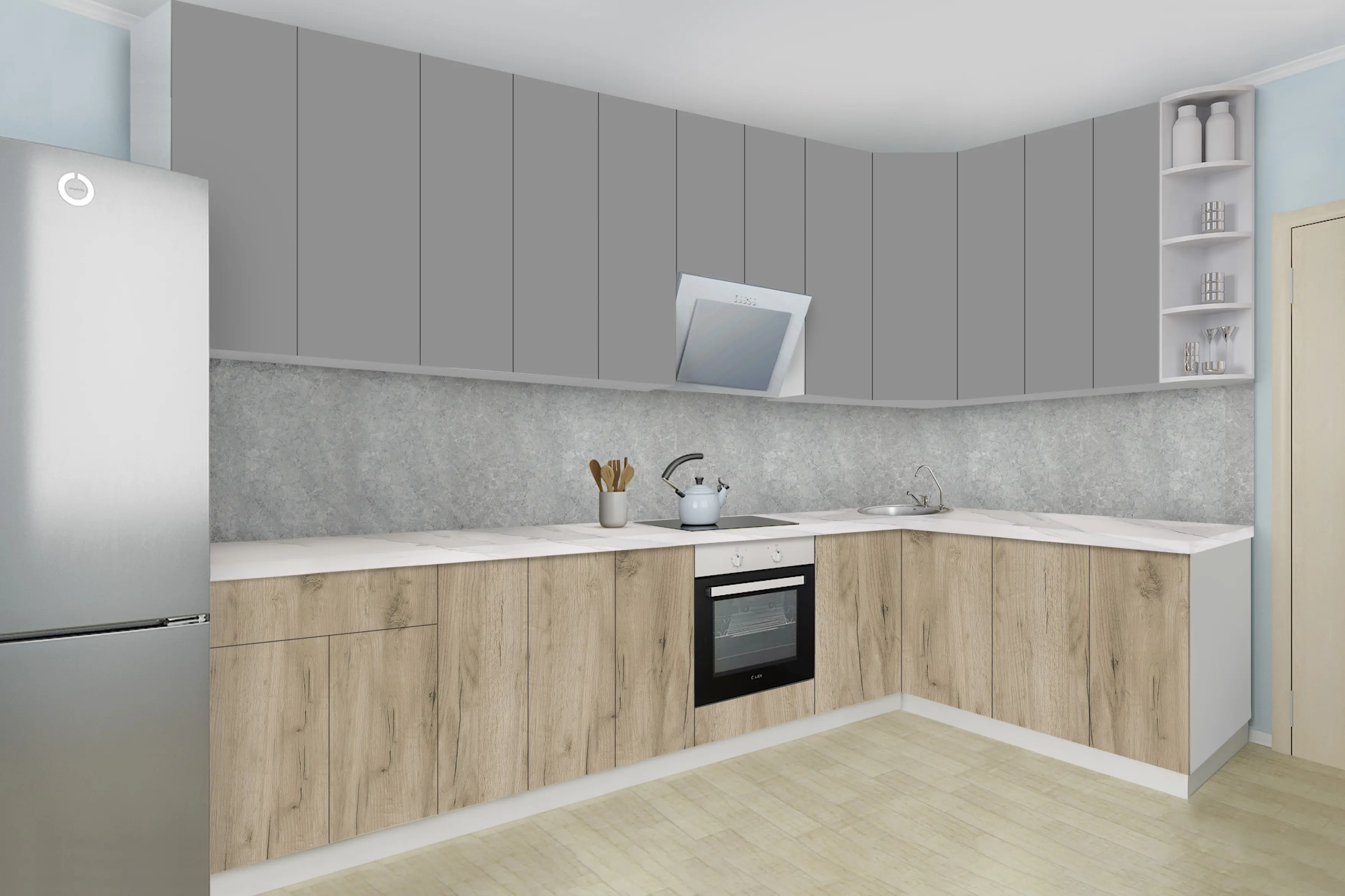 Bucatarie modulara de colt Modern Dolce Vita 1 H110 3.2x1.8m