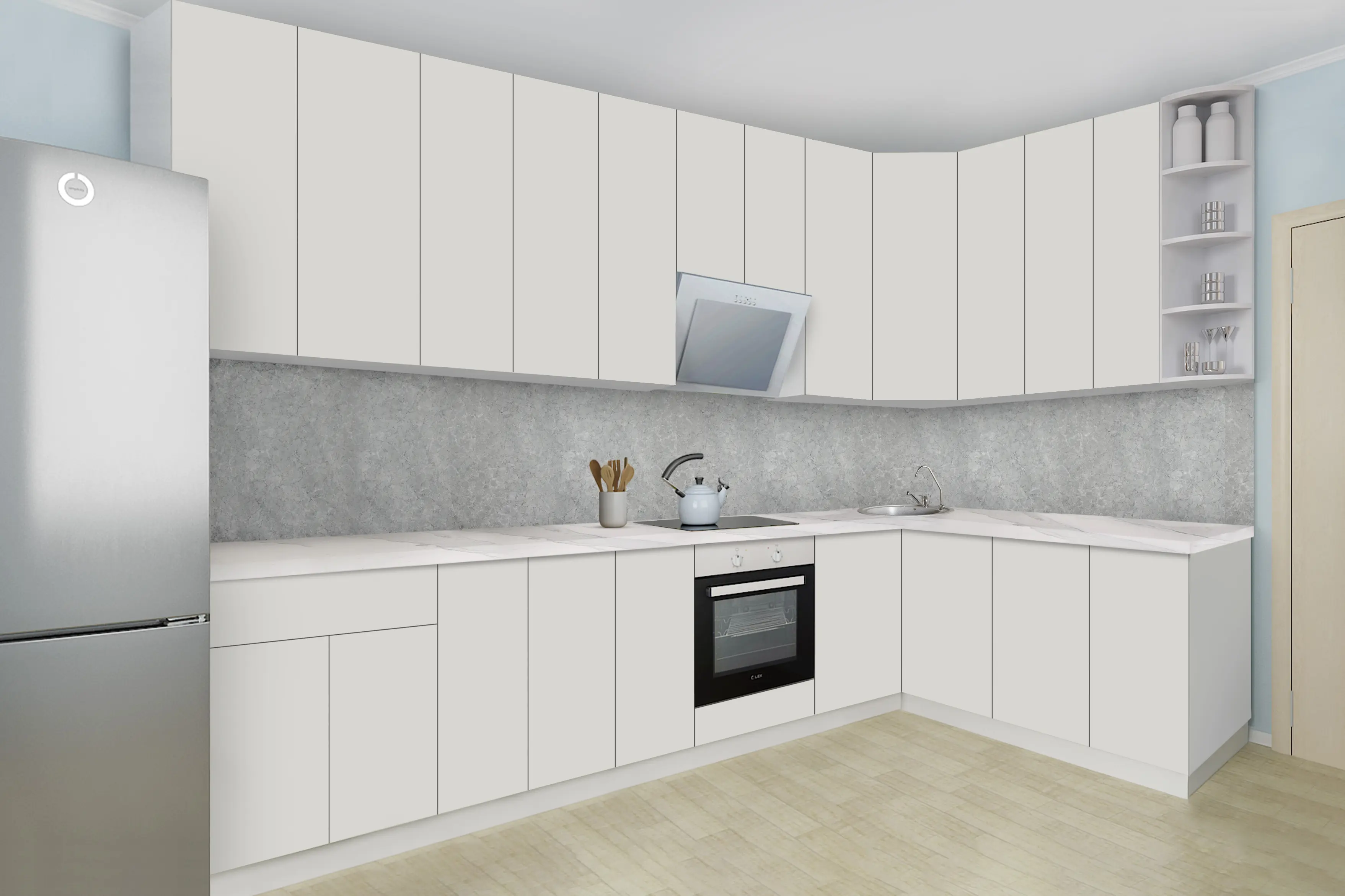 Bucatarie modulara de colt Modern Dolce Vita 1 H110 3.2x1.8m