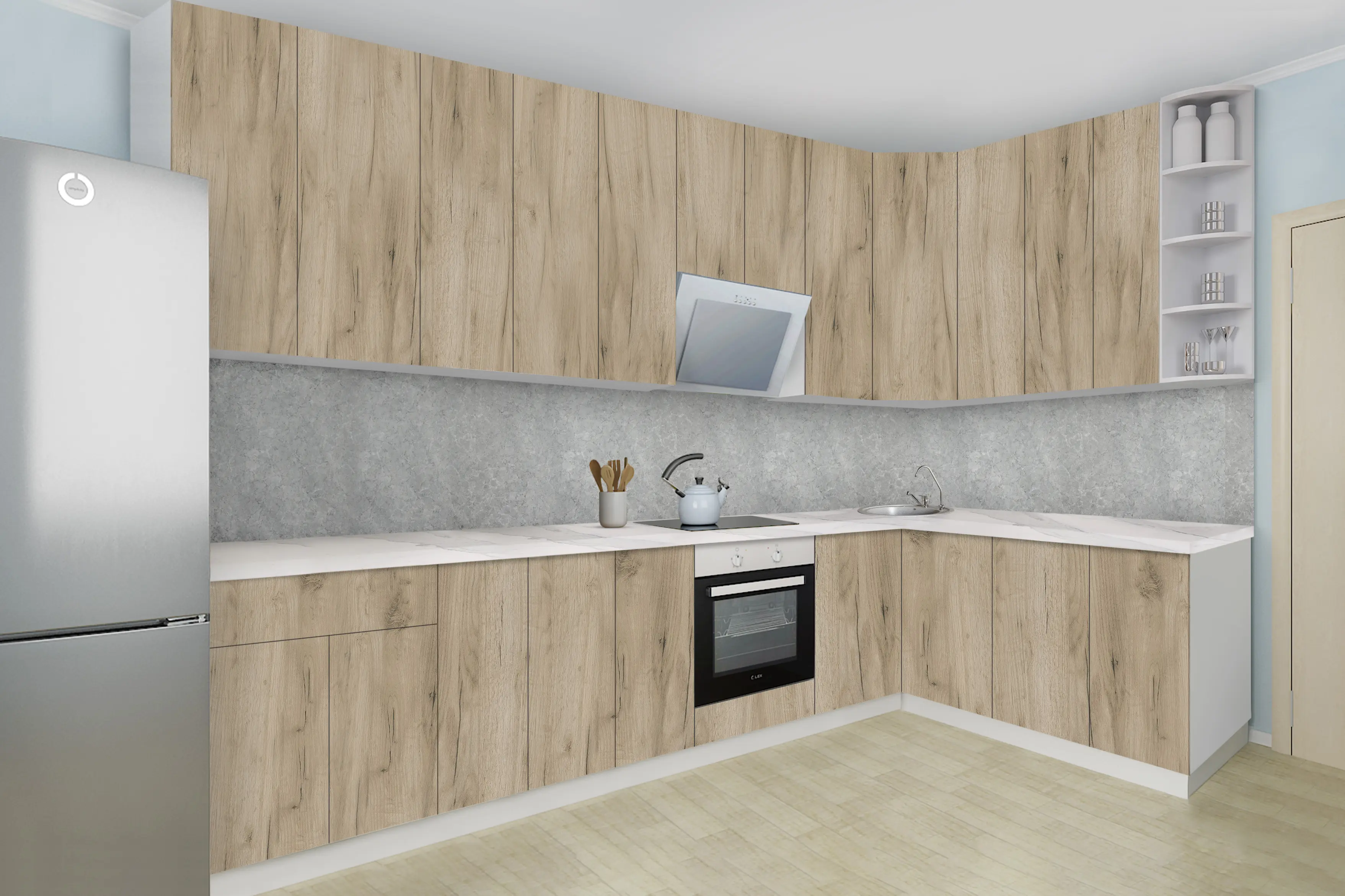 Bucatarie modulara de colt Modern Dolce Vita 1 H110 3.2x1.8m