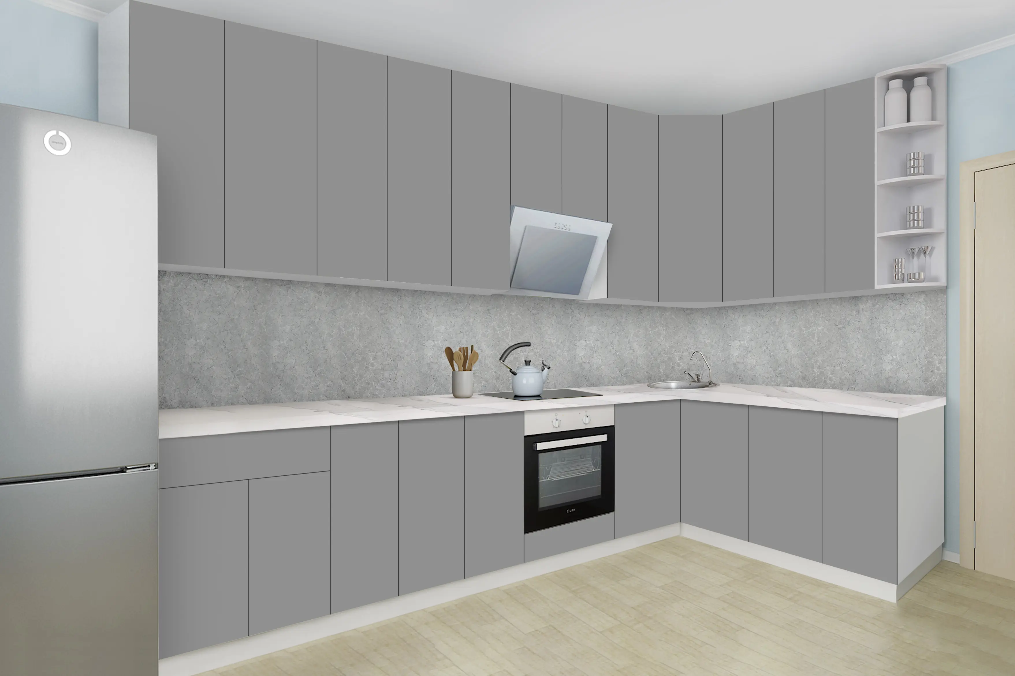 Bucatarie modulara de colt Modern Dolce Vita 1 H110 3.2x1.8m