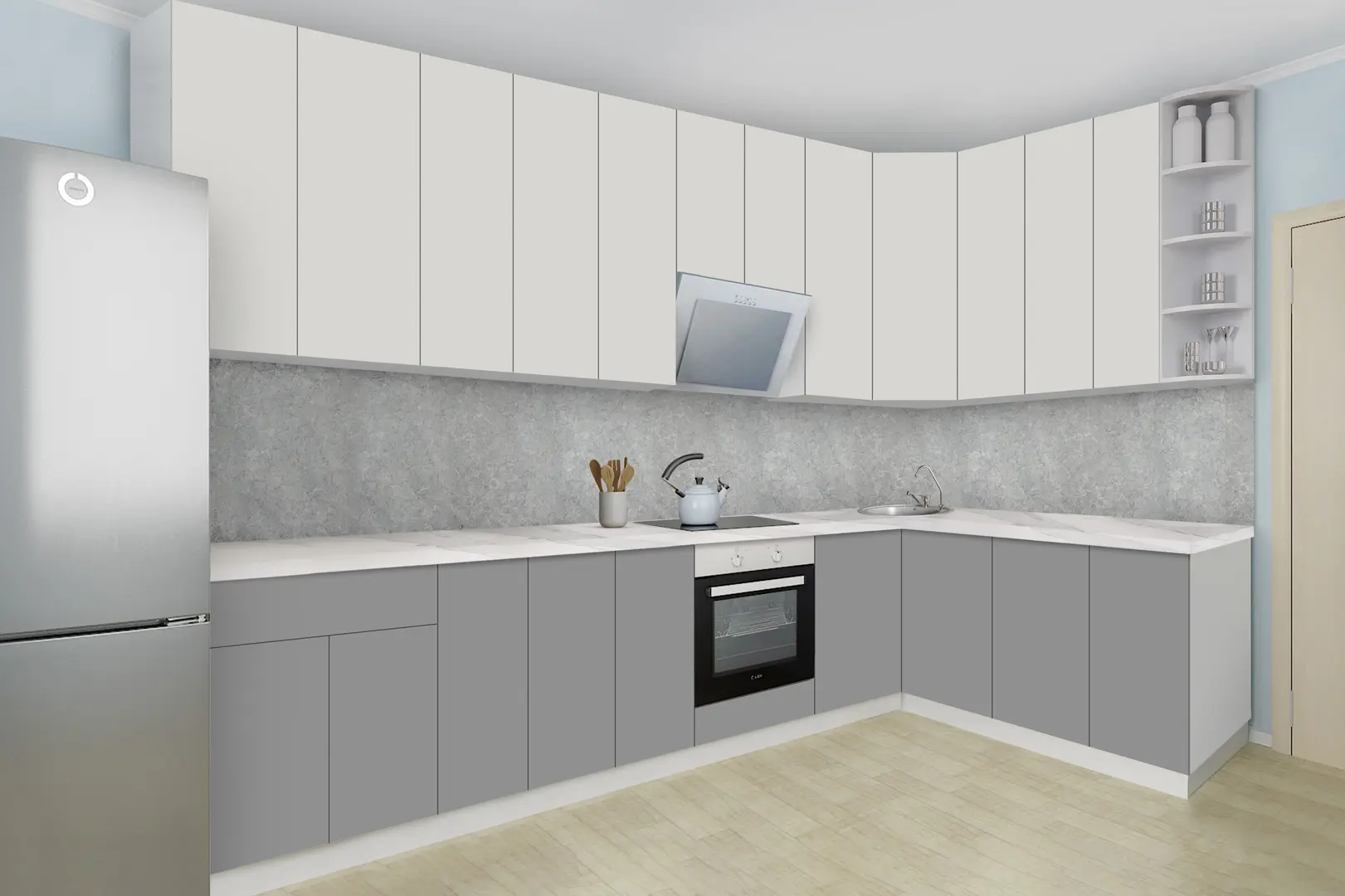 Bucatarie modulara de colt Modern Dolce Vita 1 H110 3.2x1.8m