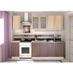 Bucatarie Стендмебель Dina 1.6m (Ash Shimo Dark/Ash Shimo Light)