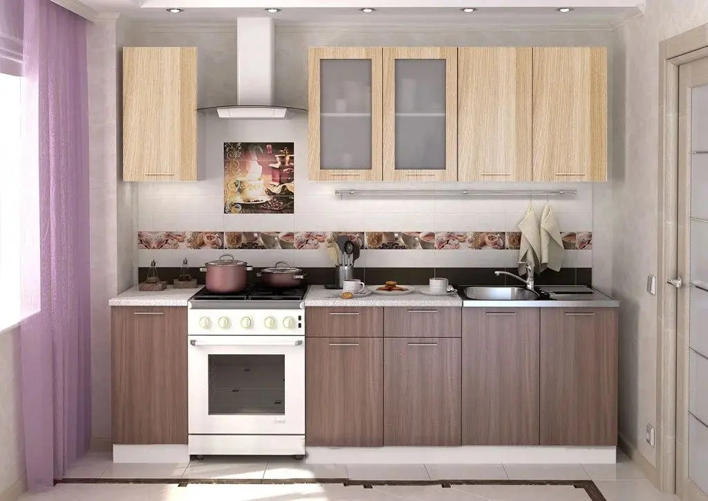 Кухня Стендмебель Дина 1.6м (Ясень Шимо Темный/Ясень Шимо Светлый)