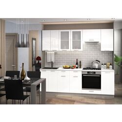Bucatarie Стендмебель Gloriya 2.4m (White/White Metallic)