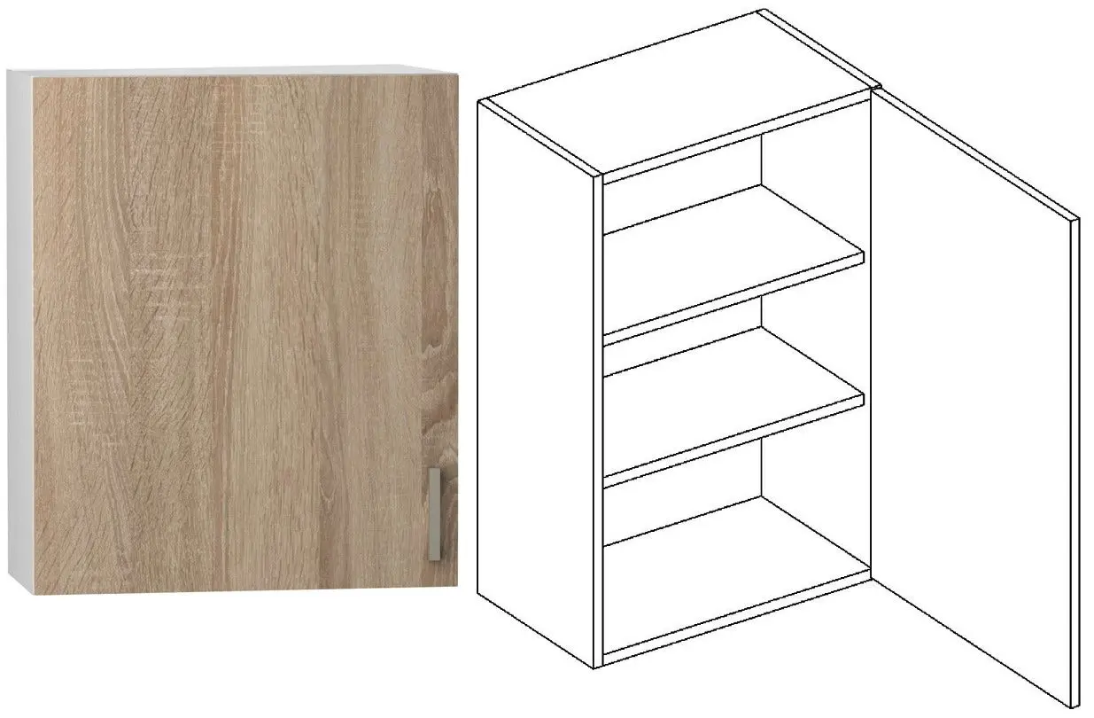 Bucatarie Stolkar Basic Line Blanka 1.8/2.4m (Sonoma Oak/Cinnamon Acacia) - 8