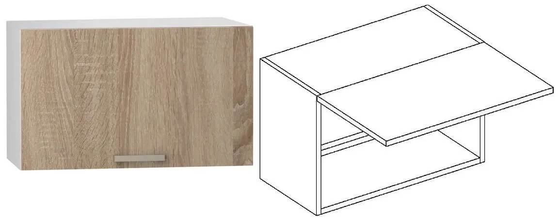 Bucatarie Stolkar Basic Line Blanka 1.8/2.4m (Sonoma Oak/Cinnamon Acacia) - 7