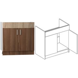 Bucatarie Stolkar Basic Line Blanka 1.8/2.4m (Sonoma Oak/Cinnamon Acacia) Thumb