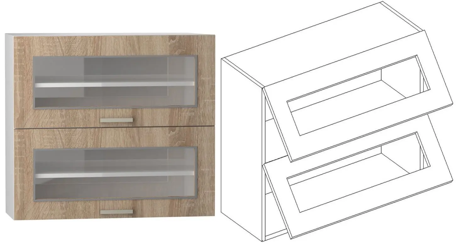 Bucatarie Stolkar Basic Line Blanka 2.0m (Sonoma Oak/Cinnamon Acacia) - 5