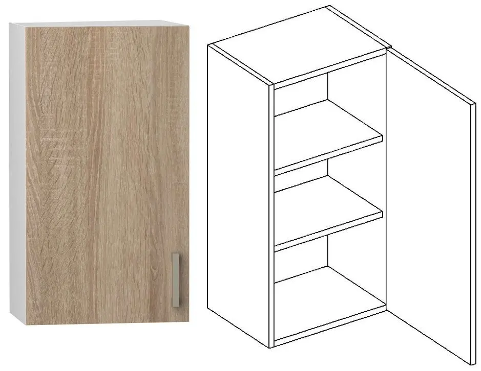 Bucatarie Stolkar Basic Line Blanka 2.0m (Sonoma Oak/Cinnamon Acacia) - 7