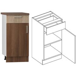 Bucatarie Stolkar Basic Line Blanka 2.6m (Sonoma Oak/Cinnamon Acacia) Thumb