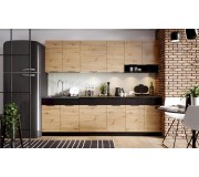 Bucatarie Stolkar Basic Line Elena 2.6m (Artisan Oak/Black)