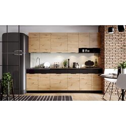 Bucatarie Stolkar Basic Line Elena 2.6m (Artisan Oak/Black)
