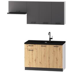 Bucatarie Stolkar Classic Line Clara 1.2/1.8m (Artisan Oak/Graphite)