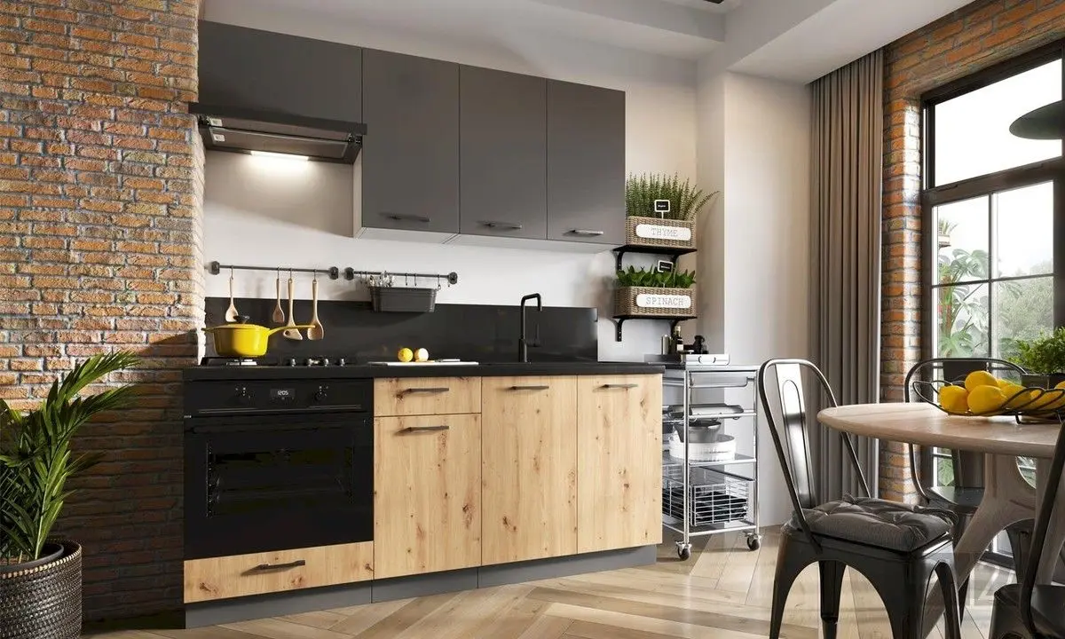 Bucatarie Stolkar Classic Line Clara 1.8m (Artisan Oak/Graphite)