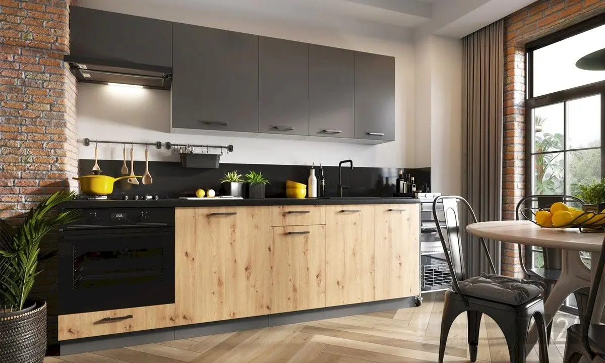 Bucatarie Stolkar Classic Line Clara 2.4m (Artisan Oak/Graphite)