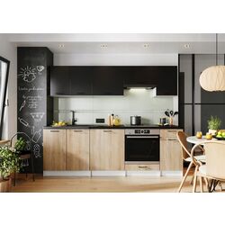 Bucatarie Stolkar Eco Line Tanya 2.4m (Black/Sonoma Oak) Thumb