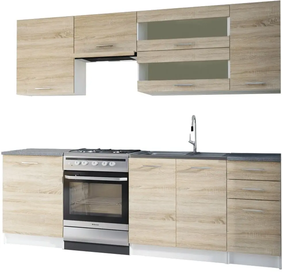 Bucatarie Tempo Kondela Fabiana 2.4m (Sonoma Oak/White)