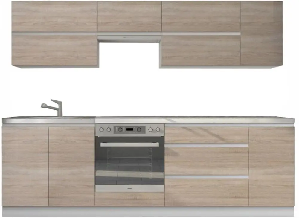 Bucatarie Tempo Kondela Line 2.6m (Sonoma Oak/White)