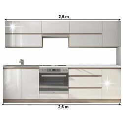Bucatarie Tempo Kondela Line 2.6м (White Gloss/Sonoma Oak) Thumb