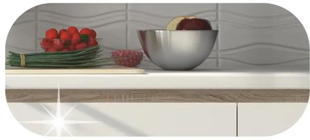 Bucatarie Tempo Kondela Line 2.6м (White Gloss/Sonoma Oak) - 3