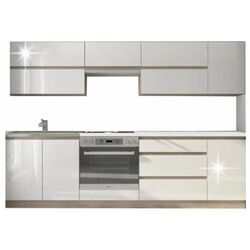 Bucatarie Tempo Kondela Line 2.6м (White Gloss/Sonoma Oak)