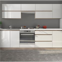 Bucatarie Tempo Kondela Line 2.6м (White Gloss/Sonoma Oak) Thumb