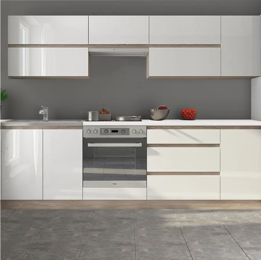 Bucatarie Tempo Kondela Line 2.6м (White Gloss/Sonoma Oak) - 4