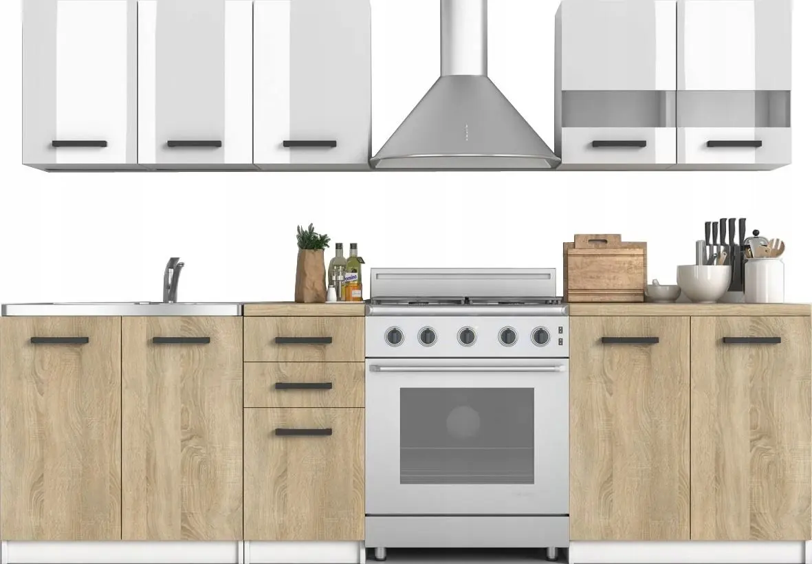 Кухня TopEshop Set 200 2.0м (Sonoma Oak/White Gloss)