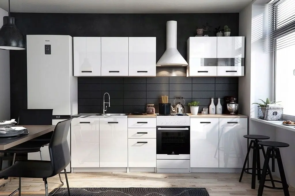 Bucatarie TopEshop Set 200 2.0m (White Gloss/Sonoma Oak) - 2