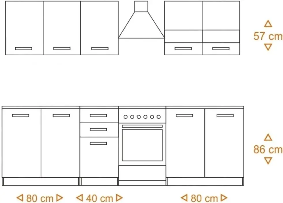 Bucatarie TopEshop Set 200 2.0m (White Gloss/Sonoma Oak) - 3