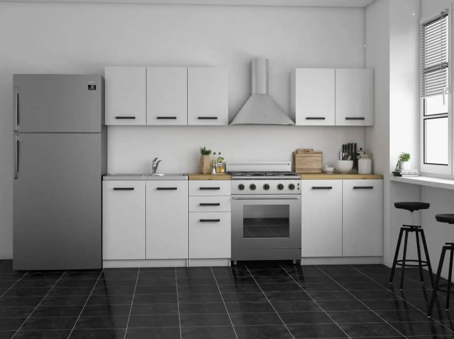 Bucatarie TopEshop Set 200 2.0m (White Matt/Artisan Oak) - 3