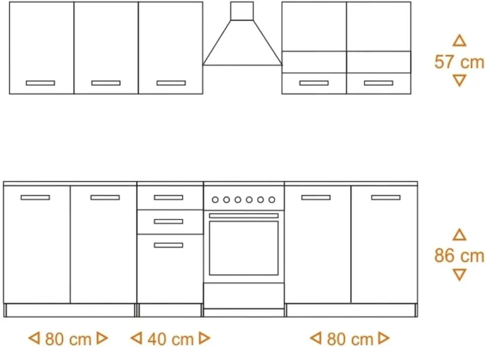 Bucatarie TopEshop Set 200 2.0m (White Matt/Artisan Oak) - 2