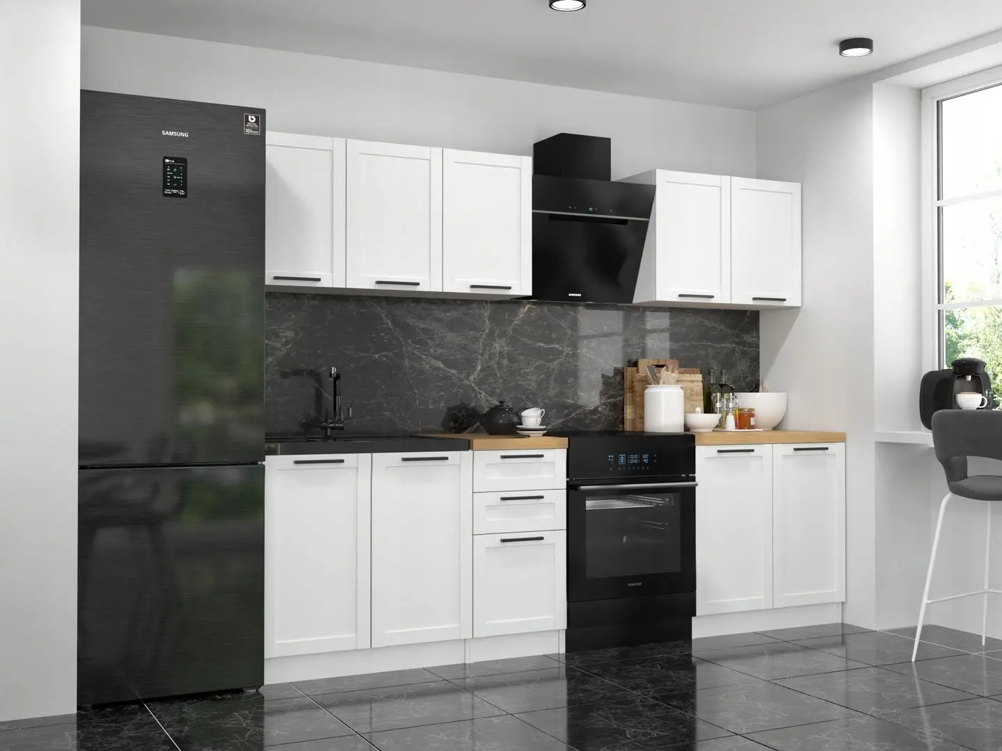 Bucatarie TopEshop Set Ramiak 200 2.0м (White Matt/Artisan Oak) - 4