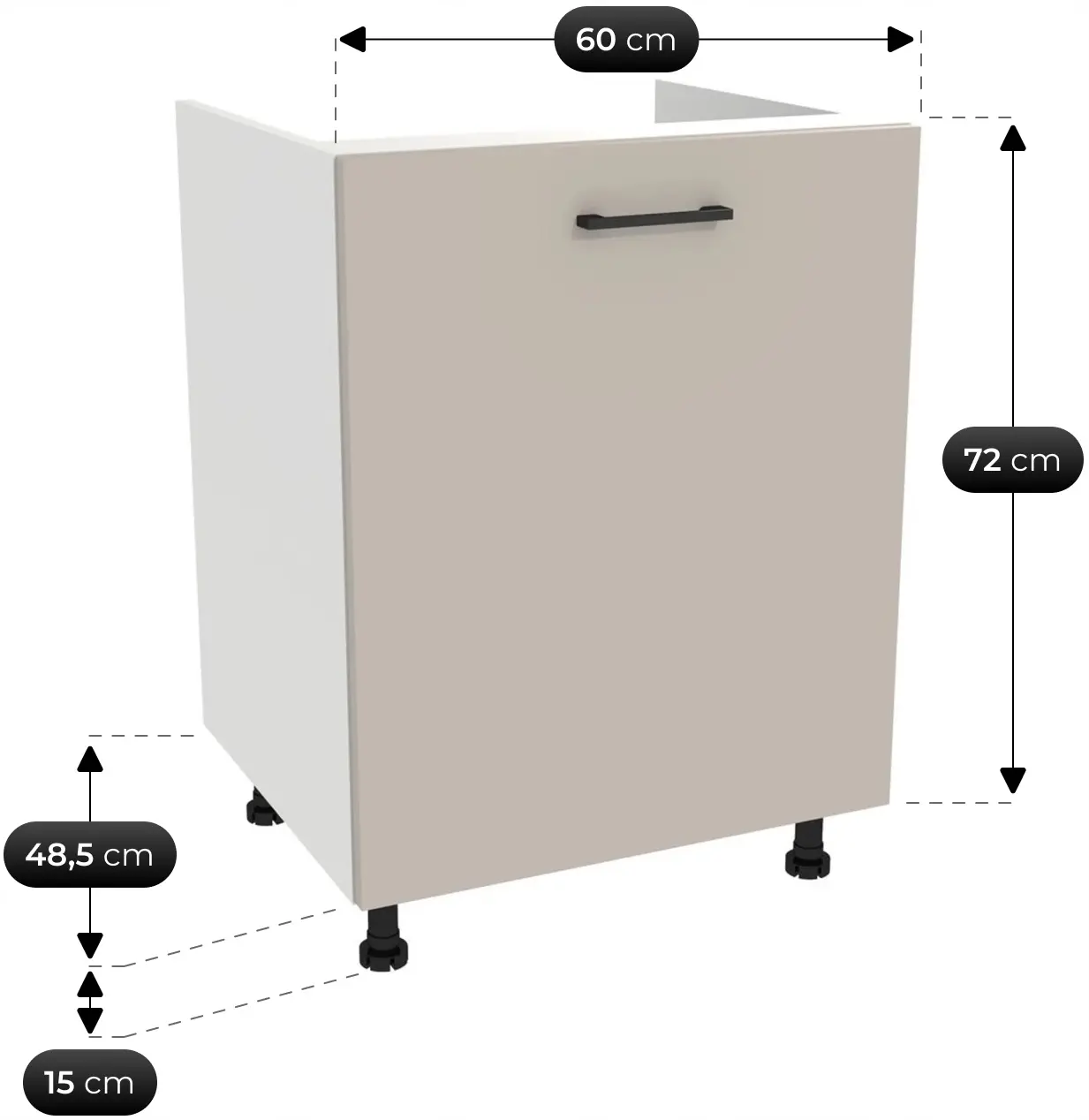 Bucatarie TopEshop Vario Z1 200cm (Cashmere/Evoke Oak) - 6