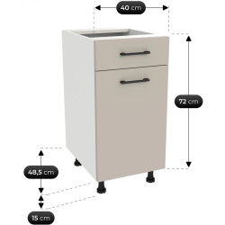 Bucatarie TopEshop Vario Z1 200cm (Cashmere/Evoke Oak) Thumb